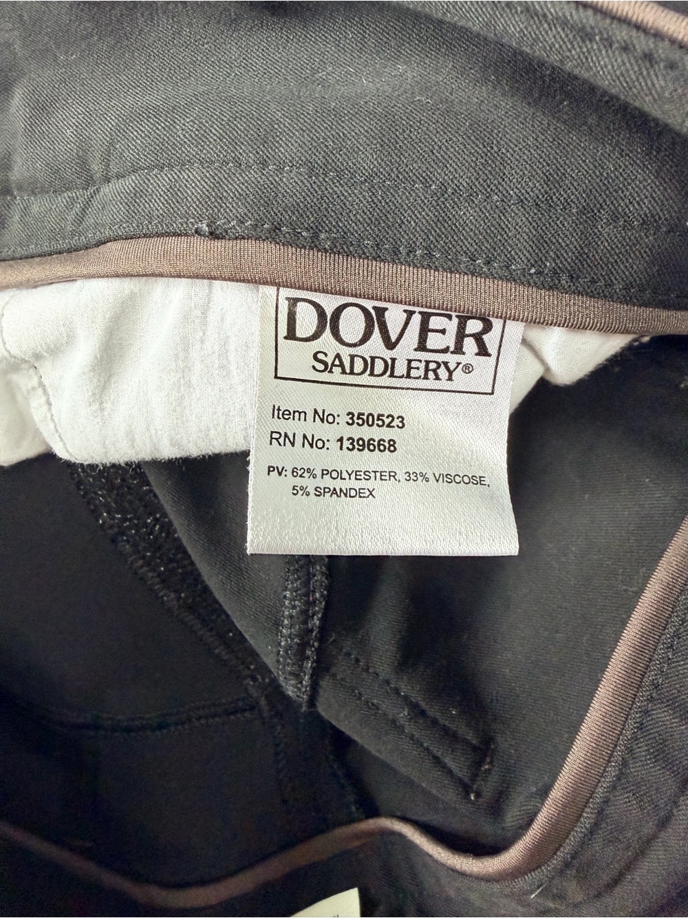 Dover Saddlery Wellesley Silicone Full Seat Breeches Black Gray Size 30 - Picture 11 of 12